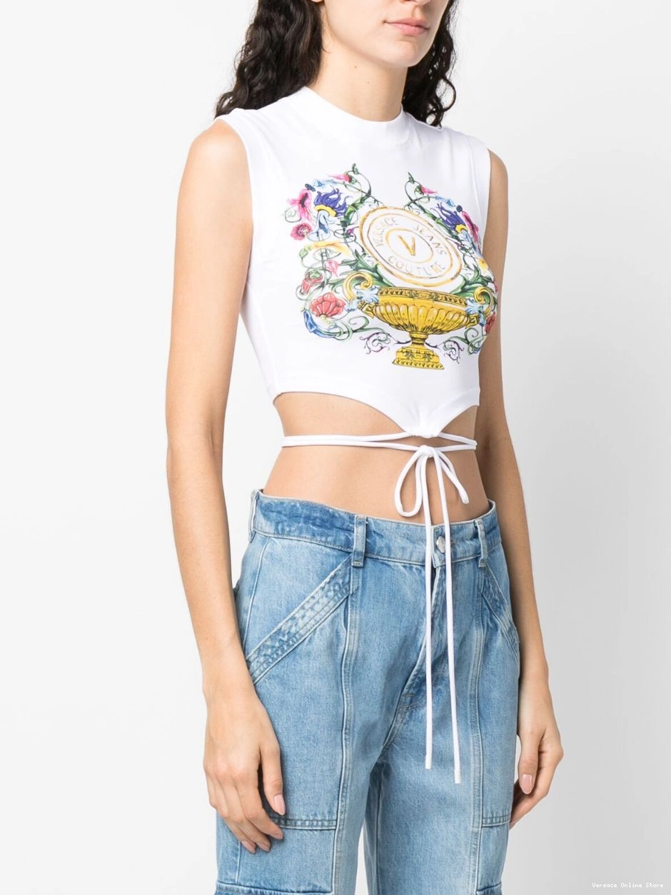 Affordable top Versace Women sleeveless Jeans Couture logo-print 0630